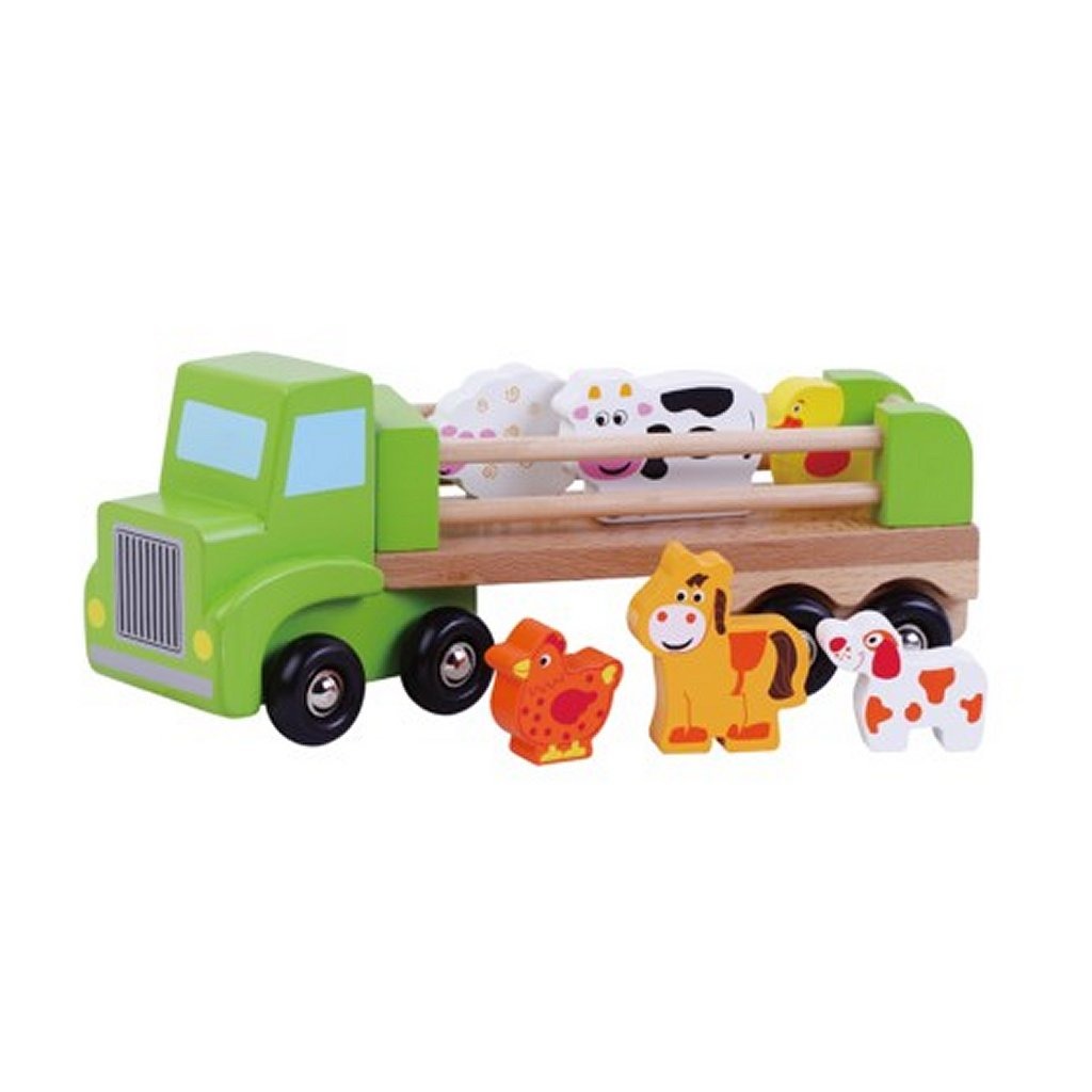 Simply For Kids Houten Vrachtwagen met 6 Dierfiguren Top Merken Winkel